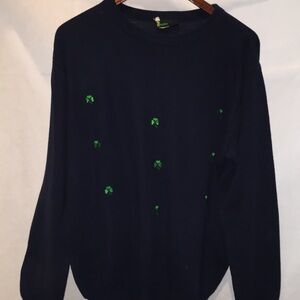 Sugra Navy And Green Clover Sweater - DMG
